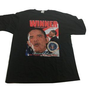 President Obama Black Winner Hip Hop Rap Streetwear T-Shirt VTG Style Size XL